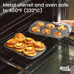 GoodCook Set of 2 Everyday Nonstick Steel Muffin Pan, 6 cup, Gray