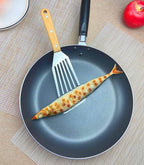 Fish Spatula Set for Nonstick Cookware Flexible Metal Fish Spatula Stainless Steel Small Fish Slotted Spatula Turner with Wood Handle