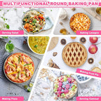 8 Inch Cake Pan Set of 2, Stainless Steel Round Layer Cake Baking Pans Tins, Non-Toxic & Healthy, Leak-proof & Easy Clean & Dishwasher Safe