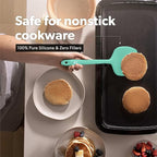 New DI ORO Silicone Turner Spatula Set - Kitchen Spatulas for Nonstick Cookware - Cooking Utensils for Flipping Eggs & Pancakes - 600°F Heat-Resistant BPA Free Turners - Dishwasher Safe (4pc, Mint)