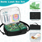 Bento Lunch Box for Kids with 12oz Soup Thermo Leak-Proof Lunch Food Container with 5 Compartment Thermo Hot Food Jar and Insulated Lunch Bag for Kid Toddler Girls Boys to School