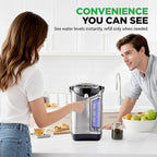 NutriChef Electric Water Boiler and Warmer - 5L/5.28 Qt Stainless Steel Hot Water Dispenser w/Rotating Base, Keep Warm Temperature Set, Auto Shut Off, Safety Lock, Instant Heating for Coffee & Tea