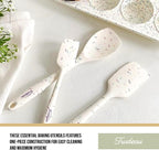 Trudeau Confetti Silicone Utensil Set – 11" Spatula, 11" Spoonula & 8" Small – Reinforced hybrid flexible silicone, BPA-free, heat resistant to 428°F, ergonomic & dishwasher safe.