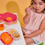b.box Snack Box for Kids & Toddlers: 2 Compartment Snack Containers, Mini Bento Box, Lunch Box. Leak Proof, BPA free, Dishwasher safe. School Supplies. Ages 4 months+ (Strawberry Shake, 12oz capacity)