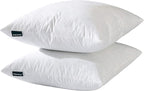 18x18 Decorative Throw Pillow Inserts-Down Feather Pillow Inserts-Square-Cotton Fabric-Set of 2-White.