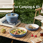 Redchef 16pcs Ceramic Nonstick Pots and Pans Set, Kitchen Cookware Set with Removable Handle, Non Toxic Cookware Set, PFAS PFOA & PTFE Free, RV Ceramic Cookware for Camping, Dishwasher/Oven Safe