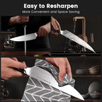 Astercook Kitchen Knife Set, 15 Piece Knife Block Sets with German 1.4116 Steel Sharper and Rust Proof, Full Tang Knives Set with Ergonomic Nylon Handle, Dishwasher Safe Black