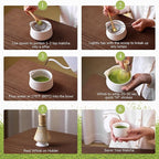 HELPLX Matcha Whisk Set 10-Piece Japanese Matcha Kit with BowlWhisk & Holder2 Tea CupsBamboo ScoopSpoonSifterScoop Rest & Tea Towel – White Matcha Tea Set for Ceremony or Daily Use