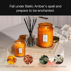 Voluspa Baltic Amber, Large Candle Jar, 18 oz, 100 Hour Burn Time, Coconut Wax for Clean Burning, Handcrafted in the USA