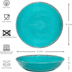Vintage Pasta Bowl, Melamine Pasta Bowls Set of 6, 42 OZ Large Corlorful Serving Bowl for Kitchen, Dishwasher Safe Salad,Soup,Fruit, Dinner Bowls, Shallow Pasta Plates. Multi-color…