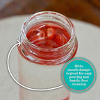 Juice Bottles - 4 Pack Wide Mouth Glass Bottles with Lids - for Juicing, Smoothies, Infused Water, Beverage Storage - 10oz, BPA Free, Stainless Steel Lids, Leakproof, Reusable, Borosilicate