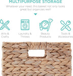 Best Choice Products 10.5x10.5in Pack of 5 Cube Storage Baskets, Water Hyacinth Multipurpose Collapsible Organizers, Handwoven Laundry Totes for Laundry, Living Room, Kids Room & Nursery - White