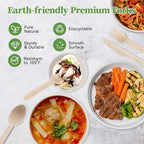 ECOLipak 300 Count Wooden Forks Disposable, Wooden Disposable Compostable Forks for Eating, Party, Camping, Traveling, Family Dinners