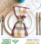 Urban Villa Harvest Cloth Dinner Napkin Set of 6 20x20 inches Fall Checks 100% Cotton Highly Absorbent Durable Reusable Washable Ideal for Farmhouse Thanksgiving Fall Everyday Use Table Napkins