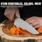 TUO Rocker Knife, 7 inch Salad Chopper Chef Knife for Herb Rocking and Veggie Chopping, Vegetable Cleaver in High Carbon Steel with Ergonomic Handle - Fiery Phoenix Series