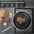 Innerwell Nonstick Frying Pan Set,8 Inch&9.5 Inch&11 Inch Tri-Ply Hybrid Stainless Steel Ceramic Frying Pans Kitchen Cooking Pan Skillet 3 Piece PFAS/PFOA/PTFE Free,Dishwasher & Oven Safe
