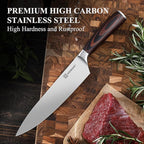 KEEMAKE Kitchen Knife Set of 4pcs - Sharp Kitchen Knives High Carbon Stainless Steel Blade, Chef Knife Set Pakkawood Handle Knives Set for Kitchen, w/Elegant Gift Box