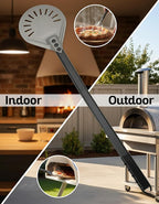 Pizza Peel Turner 7 Inch – Lightweight Aluminum Perforated Pizza Paddle with Detachable Metal Handle – Professional Pizza Oven Tool for Turning & Serving