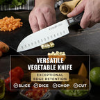 Cutluxe Santoku Knife – Ultra Sharp 7 Inch Vegetable Japanese Knife for Chopping, High Carbon Stainless Steel Blade, Full Tang Pakkawood Handle – Shinobi Series
