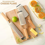 Professional Cheese Graters for Kitchen Stainless Steel Handheld,Durable Rust-Proof Metal Lemon Zester Grater With Wood Handle for Cheese,Chocolate,Spices,Kitchen Gadgets (Square Hole)