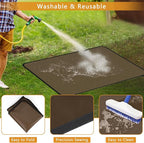 Anze Under Grill Mat for Outdoor Grill, 24x42 Inch Anti-Slip BBQ Floor Mats, Easy to Clean Reusable Fireproof Grill Pad, Oil-Proof Waterproof Protector for Indoor Fireplace Pit Mat Brown