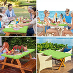 homing Rectangle Table Cloth Cover, Waterproof Polyester Elastic Fitted Tablecloth, Fits for 5 Foot Folding Tables, Washable Table Protector for Picnic, Camping, Outdoor (Lime Green, 30" x 60")