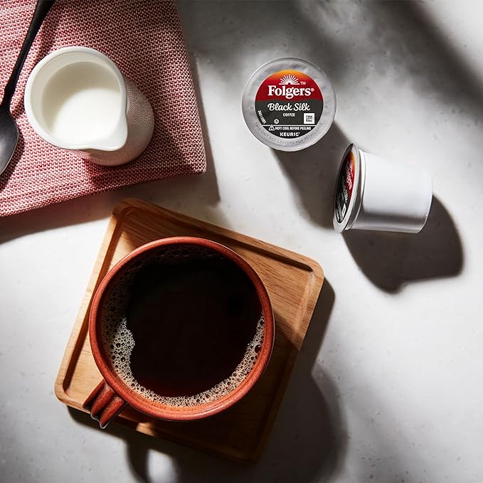Folgers Black Silk Dark Roast Coffee, 128 Keurig K-Cup Pods