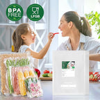 Bonsenkitchen Precut Vacuum Sealer Bags, 100 Gallon 11" x 16" Food Sealer Bags, Food Grade, BPA Free, Heavy Duty, Customized Vacuum Bags for Vac Storage, Meal Prep or Sous Vide Cooking, VB3214