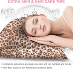 Mulberry Silk Pillow Cases Standard Size with Hidden Zipper, Ultra Smooth and Soft Breathable Cooling Silk Satin Pillowcase for Hair and Skin, Gifts for Women Men (Leopard Beige, 20x26 Inches, 1 Pack)
