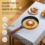 YUTANN 12 Inch Nonstick Cast Iron Pan - Pre-Seasoned Skillet with Oil-Saving Diamond Pattern, Removable Handle, Oven Safe, Healthy & Durable Cooking