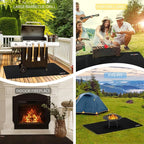 Upgrade 48 x 30 Inch Under Grill Mats for Outdoor Grill, 5-Layer Fireproof/Waterproof/Oil-Proof Grill Pad, Indoor Fireplace/Fire Pit Mat, Deck/Patio/Lawn Protector Mat for Flat Top,Smokers, Gas Grills