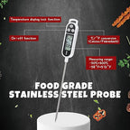 Meat Food Thermometer Food with Probe Water Liquid Instant Read Digital Thermometer Kitchen Cooking Supplies for Cooking BBQ Milk Yogurt(White)