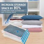 10 Pack Vacuum Storage Bags with Pump, 5 Jumbo and 5 Large Space Saver Vacuum Storage Bags, Vacuum Seal Bags for Clothing, Comfoters, Pillows, Blanket, Bedding