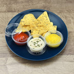 DuraHome Plastic Portion Cups with Lids 2 oz. Pack of 150 Leakproof Jello Shot Cup Mini Containers for Salad Dressing Sauce Condiment Snack Souffle and Salsa, Disposable