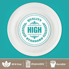 PLASTICPRO 9 inch Round Plastic Plates Microwaveable, Disposable, White, Dinnerware 200 Count