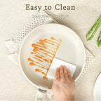 GiPP Ceramic Pots and Pans Set Non Stick, Nonstick Detachable Handle Cookware Sets, Healthy Non Toxic PFAS PFOA & PTFE Free, Dishwasher ＆Oven Safe, Induction Kitchen Pot and Pan, 15 Piece Cream