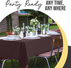 Exquisite 66% Thicker Premium Plastic Table Cloth Rectangle Table Cover 0.5 Mil 6 Pack Brown Table Cloth 54 Inch x 108 Inch Disposable Tablecloth Won't Tear Easily Like Cheap Thin Brands