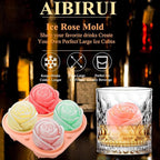 2 INCH Fun Shapes,Rose Ice Cube Mold,Rose Gift Ice Ball Maker Mold | Silicone Ice Cube Tray,Whiskey Ice Cubes Mold,Bourbon Ice Cube Molds Slow Melting Ice for Whiskey,Cocktails&Old Fashioned
