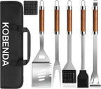 BBQ Grill Tools Set, Stainless Steel Grilling Set with Storage Bag, Spatula, Fork, Cleaning Brush Grill Set, Grill Accessories for Outdoor Cooking Camping, Grilling Gifts for Men