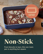 Caraway 9” Square Pan Duo - Non-Stick Ceramic Coating - Free From Forever Chemicals - Cake Pan Perfect for Brownies, Lemon Bars, & More - Gray