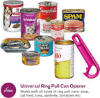 Ring Pull & Pop Top Can Opener (Mulberry) Easy Open Any Pull Tab Cans for Seniors, Soda, Pet Food, Cat Cans, Beer, Parkinsons Aids for living Gifts, Gadgets for People with Arthritis, kitchen gadgets.