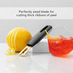 A Bar Above Premium Quality Channel Knife, Stainless Steel Bar Tool, Garnish for Cocktail Mixers, Lemon Zester, and Fruit Peeler, Professional Grade Bar Accessory, Gold
