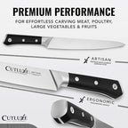 Cutluxe Turkey Carving Knife Set – Carving Fork & Knife for Meat, BBQ, Brisket – Razor Sharp Premium German Steel Full Tang, Ergonomic Handle Artisan Series