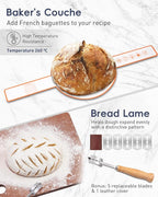 30-Pcs Sourdough Bread Baking Supplies - Sourdough Starter Kit | Including 9 inch Round and 10 inch Oval Banneton Proofing Basket，Precision Measuring Spoons，Electronic scales
