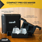 2.4" Patterned Clear Ice Cube Maker – Premium Textured Square Ice Mold with Hard Shell Case & Bonus Freezer Bag – Crystal Clear Ice with Lattice Detail for Whiskey & Cocktails