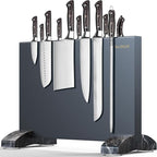 Magnetic Knife Holder, Magnetic Knife Block without Knives, Strong Double Sided Magnet Knife Storage Strip for Kitchen Counter-Black