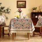 ISAENNE Designer Boho Floral Small Rectangular Tablecloth,Linen Lotus Flower Pattern Colorful Table Cloth,Durable Decor Tablecloths for Dining Thanksgiving Kitchen Christmas,55"*71"-Hazel A