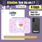BEARFOOT Bento Box Compact, BPA-Free Children's Lunch Box for School and Nursery, Leak-Proof Lunch Box for Girls and Boys, Practical, Lightweight and Compact (Llama Purple, 4 Cups)