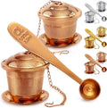Tea Infuser (Set of 2) with Tea Scoop and Drip Dray - Ultra Fine Tea Strainer for Loose Leaf Tea - Stainless Steel Tea Steeper for a Superior Brewing Experience