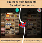 Tall Kitchen Pantry Cabinet: Food Pantry Cabinets for Kitchen Storage, Off White Wood Storage Cabinet with 2 Doors, Farmhouse Cabinets with Freestanding Cupboard